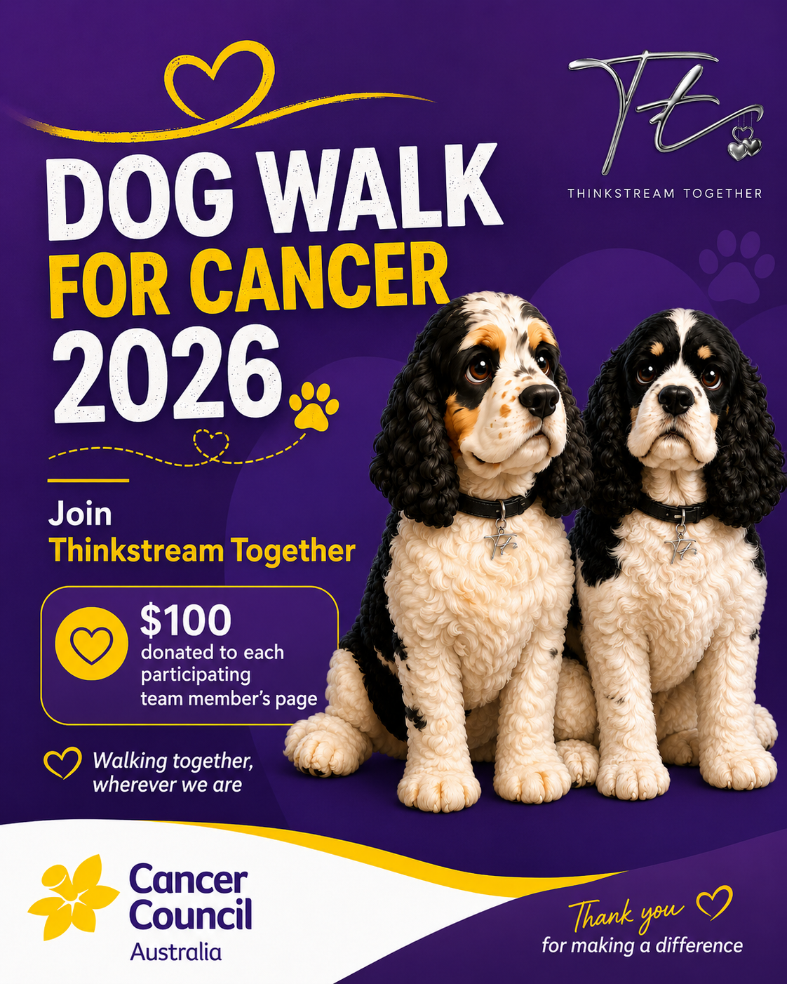 ThinkstreamTogetherLinkedInDogWalkCancerCouncil